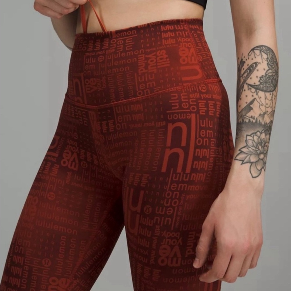 Lululemon Wunder Train Red Multi Logo Word